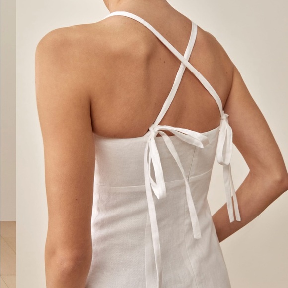Reformation Rai dress - white linen - NWT - 10 - Picture 2 of 8